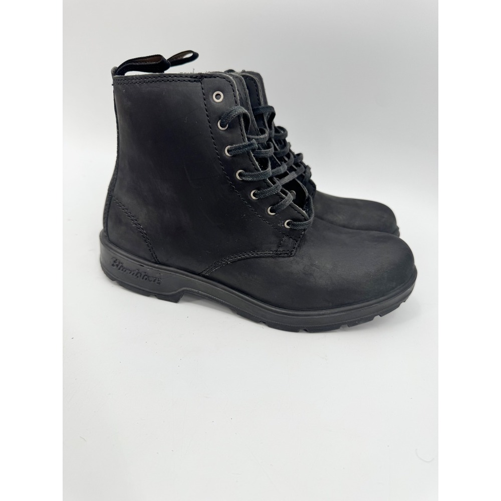 Blundstone Lace Up Boots Women 10.5 Black Leather Combat Lug Sole